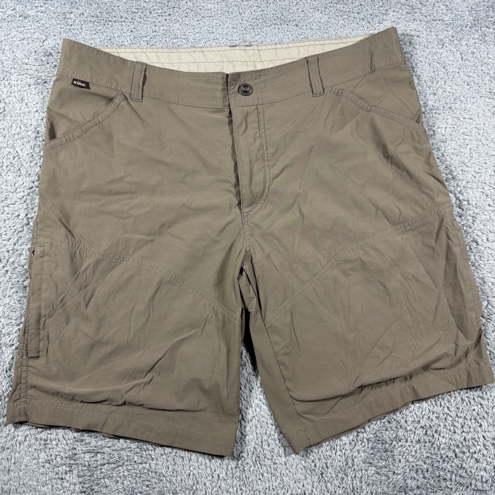 KUHL Renegade Cargo Shorts Mens 40 Brown Technical Hiking Outdoor Stretch